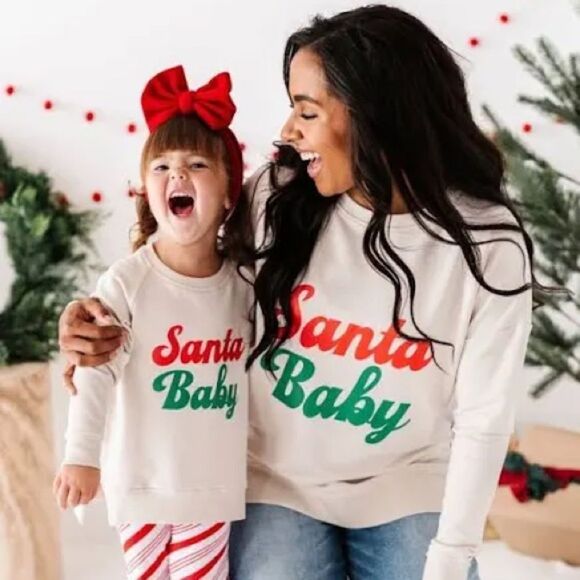 Bums and Roses Tops - SANTA BABY MOMMY & ME CREWNECK SWEATSHIRT BUNDLE